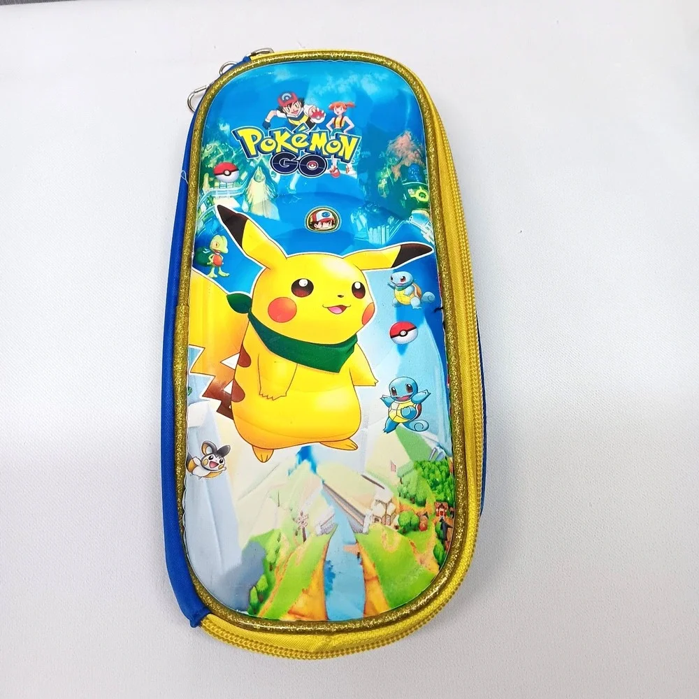 Pokemon GO Pikachu Pencil Case‎ Blue Yellow Zipper School Supply Pouch Kids